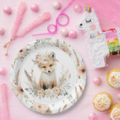 Boho Fox Girl Woodland Party Papieren Bordje (Feest)