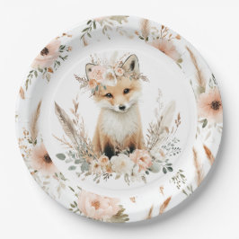 Boho Fox Girl Woodland Party Papieren Bordje