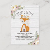 Boho Fox Grijs Hout Baby shower Luier Raffle Informatiekaartje (Voorkant)