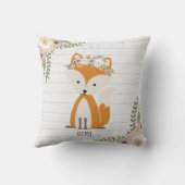 Boho Fox Grijs Hout Kussen (Achterkant)