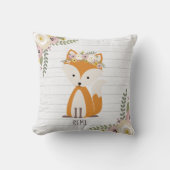 Boho Fox Grijs Hout Kussen (Voorkant)
