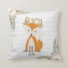 Boho Fox Grijs Hout Kussen