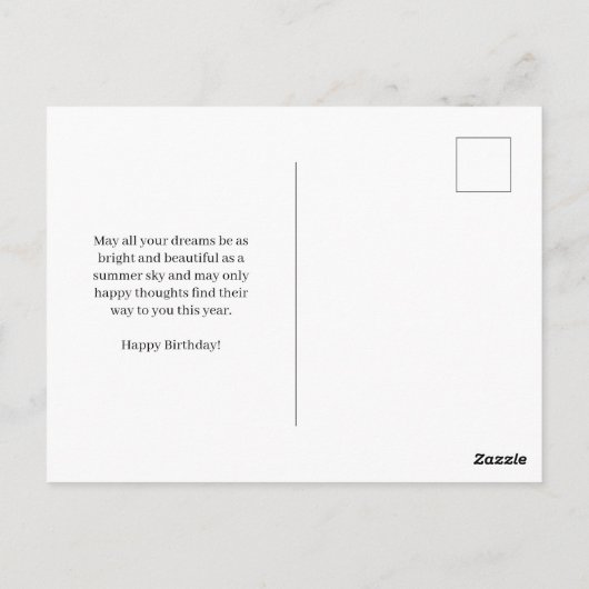 Boho Fox Happy Birthday Card  Briefkaart (Achterkant)