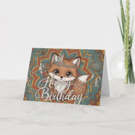 Boho Fox Happy Birthday Card  Kaart