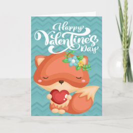 Boho Fox Happy Valentine's Day Kaart