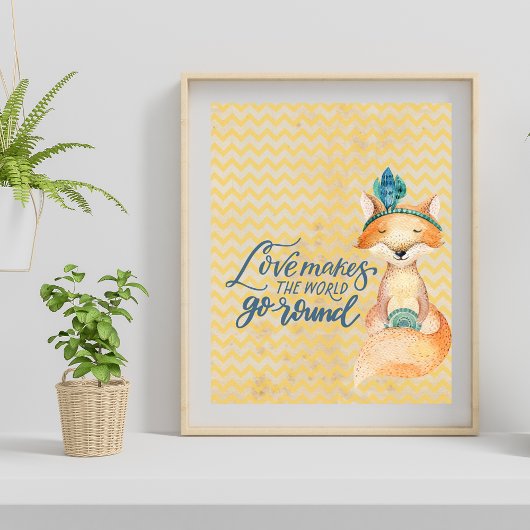 Boho Fox Love Quote Poster