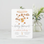 Boho Fox Mobile Baby shower Invitation Kaart (Staand voorkant)