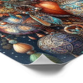 Boho Fox Raccoon Floral Design Poster (Hoek)