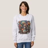 Boho Fox Raccoon Floral Design Trui (Voorkant volledig)