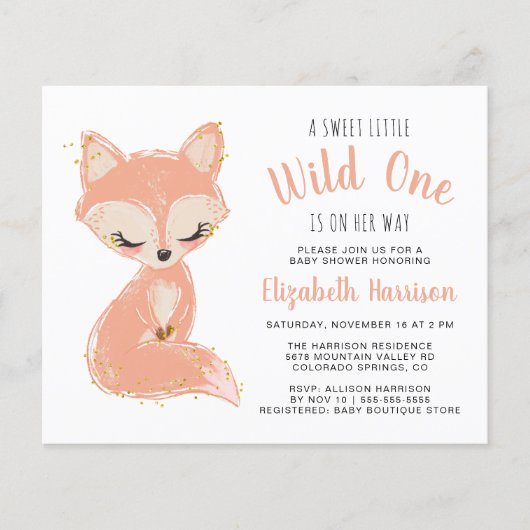 Boho Fox Terracotta Baby Girl Shower (Voorkant)