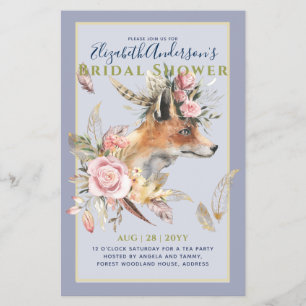 Boho FOX Vrijgezellenfeest Woodland Feathers Flora Flyer
