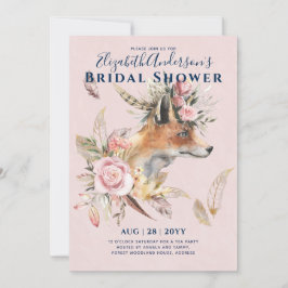 Boho FOX Vrijgezellenfeest Woodland Feathers Flora Kaart