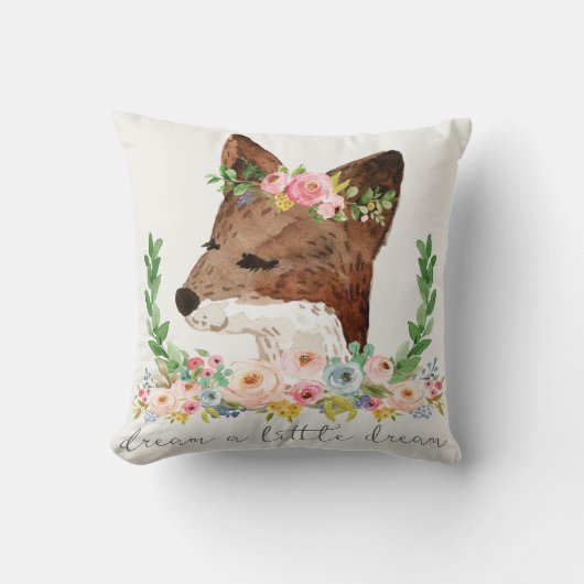 Boho Fox Woodland Dream a Little Dream Pillow Kussen (Voorkant)