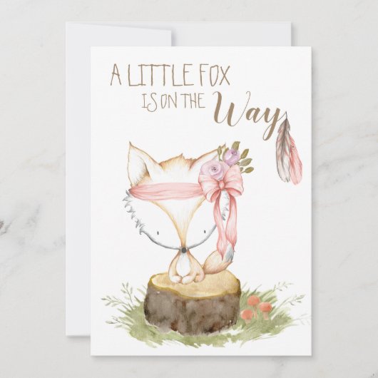 ** Boho Fox Woodland Forest Feathers Arrow Kaart (Voorkant)