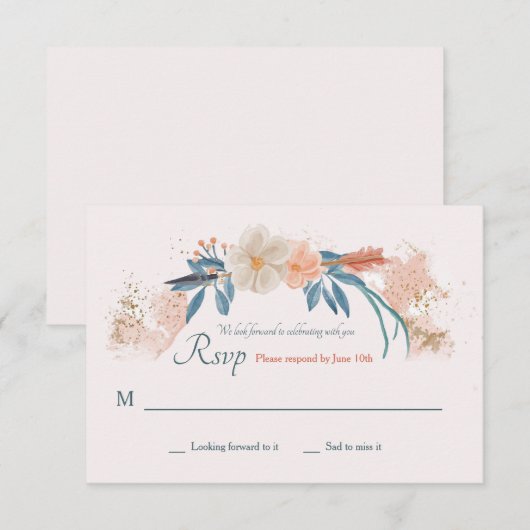 Boho Frame RSVP Kaart (Voorkant / Achterkant)