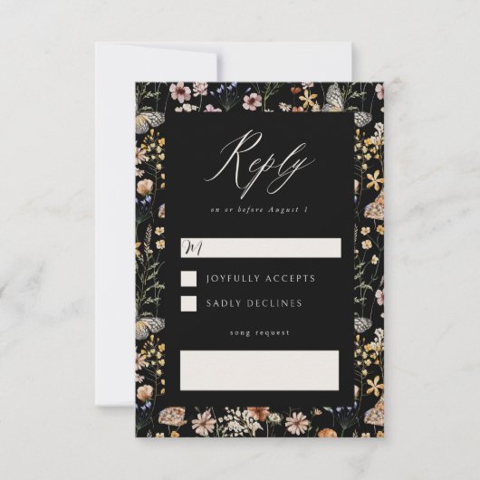 Boho Frame Song Request RSVP Kaart (Voorkant)