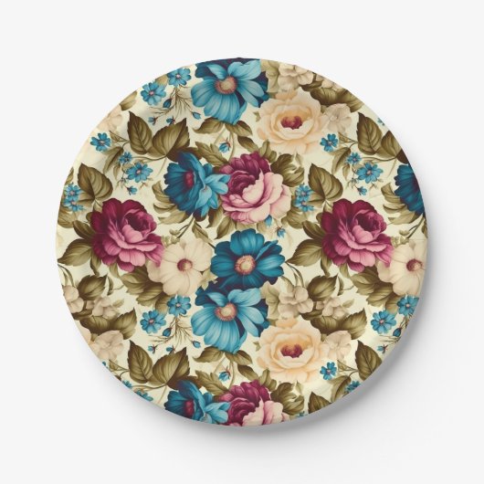  boho frans antiek papieren bordje (Voorkant)