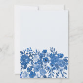 Boho frans blauw handgeschilderd floraal vrijgezel kaart (Achterkant)