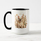 Boho Franse Bulldog Moeder Kunst Mok (Links)