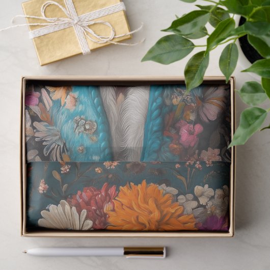 Boho Franse Poedel Portret Decoupage Tissuepapier (Geschenk)