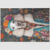 Boho Franse Poedel Portret Decoupage Tissuepapier (Voorkant)