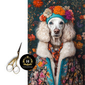 Boho Franse Poedel Portret Decoupage Tissuepapier