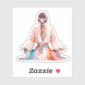 Boho Frau- Illustration- Meditation Sticker (Vel)