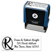 Boho Freehand Monogram Zelfinktende Stempel (In situ)