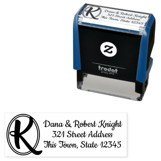 Boho Freehand Monogram Zelfinktende Stempel (In situ)