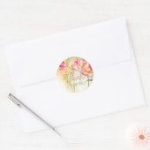 Boho Freesia met kalligrafie Bedankt Ronde Sticker (Envelop)
