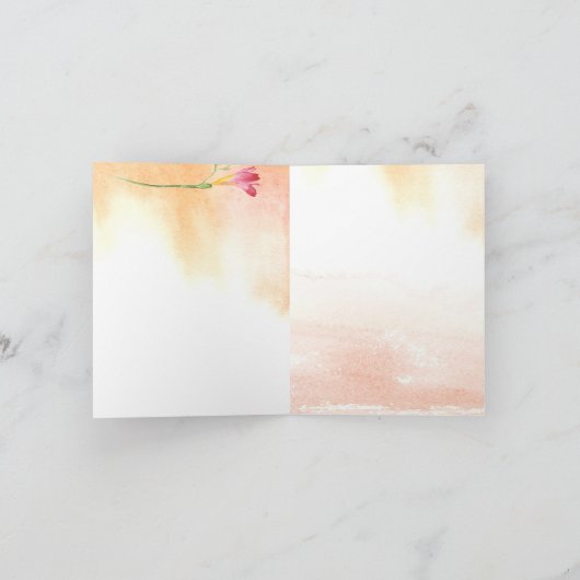 Boho Freesia Roze Pop Kalligrafie Bedankt (Binnen)