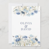 Boho French Blue Wildflower Meadow Wedding Program Kaart (Voorkant)
