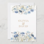 Boho French Blue Wildflower Meadow Wedding Program Kaart (Voorkant)