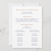 Boho French Blue Wildflower Meadow Wedding Program Kaart (Achterkant)