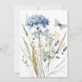 Boho French Blue Wildflower Meadow Wedding Uitnodi Kaart (Achterkant)