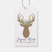 Boho French KerstrenDER Joyeaux Noel Foto Cadeaulabel (Voorkant)