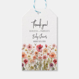 Boho Fresh Flowers Baby shower Cadeaulabel
