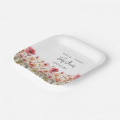 Boho Fresh Flowers Baby shower Papieren Bordje (Gebogen)