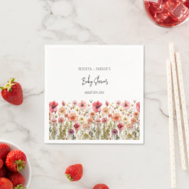 Boho Fresh Flowers Baby shower Servet