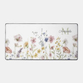Boho Fresh Waterverf Wildbloemen met Monogram Bureaumat (Voorkant)