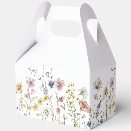 Boho Fresh Wilde Bloemen Aangepaste Bruidsdouche Bedankdoosjes (Achterkant)