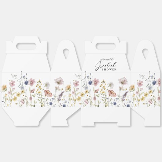 Boho Fresh Wilde Bloemen Aangepaste Bruidsdouche Bedankdoosjes (Ongevouwen)