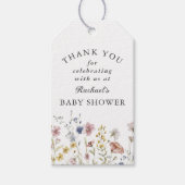 Boho Fresh Wildflower Baby shower Dank u wel Cadeaulabel (Voorkant)