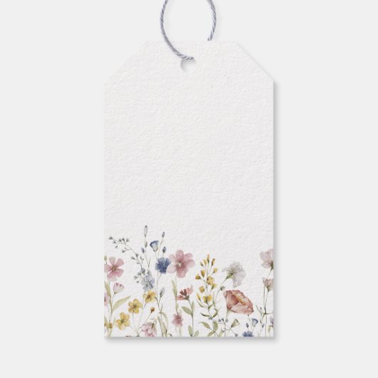 Boho Fresh Wildflower Baby shower Dank u wel Cadeaulabel (Achterkant)