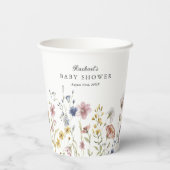 Boho Fresh Wildflower Baby shower Papieren Bekers (Achterkant)