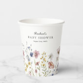 Boho Fresh Wildflower Baby shower Papieren Bekers (Voorkant)