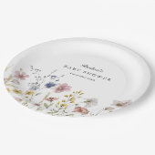 Boho Fresh Wildflower Baby shower Papieren Bordje (Gekanteld)