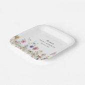 Boho Fresh Wildflower Baby shower Papieren Bordje (Gebogen)