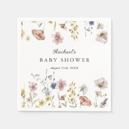 Boho Fresh Wildflower Baby shower Servet