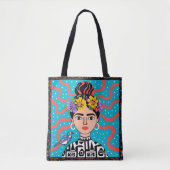 Boho Frida stijl tote bag op model tote bag (Voorkant)